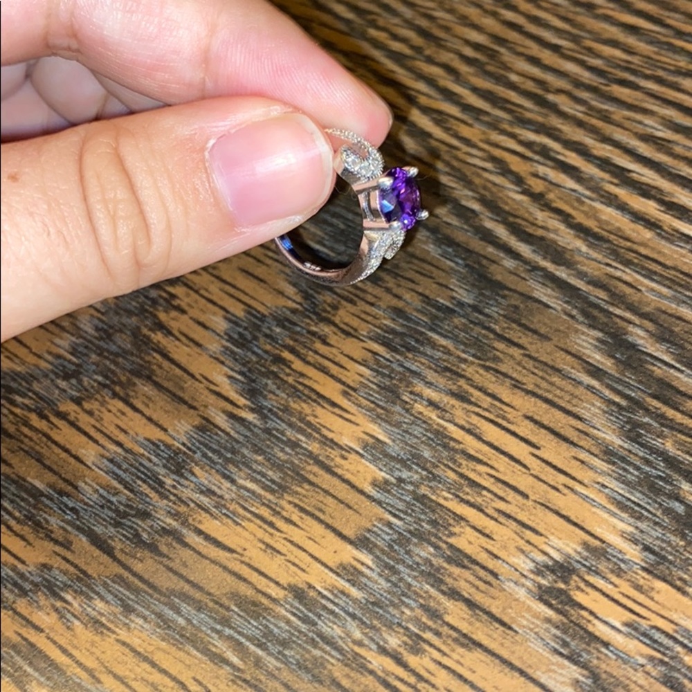 stainless steel amethyst ring